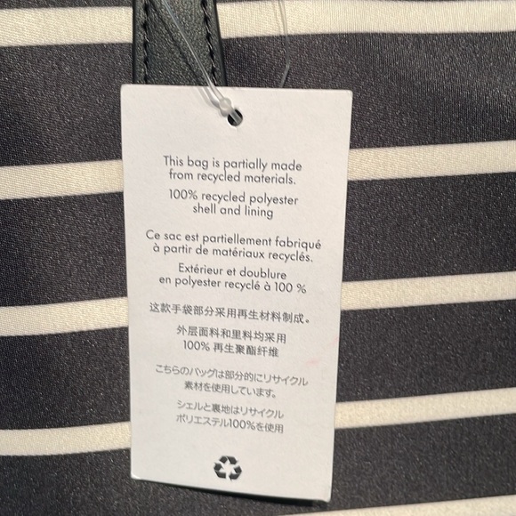 NWT Kate Spade Kitt Jess Nylon & Leather Striped Tote Bag MSRP $299 - Picture 4 of 11